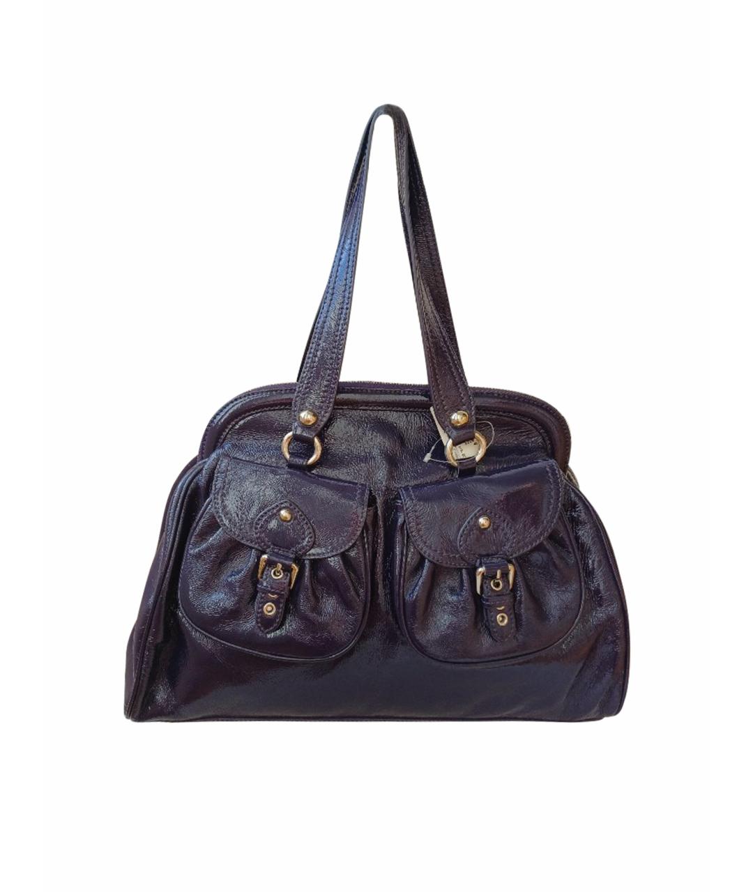 MOSCHINO Фиолетовая сумка тоут из лакированной кожи, фото 1