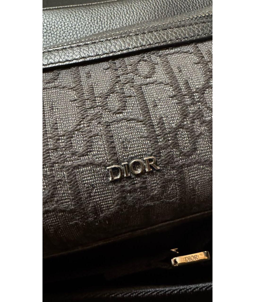 CHRISTIAN DIOR Черная кожаная поясная сумка, фото 3