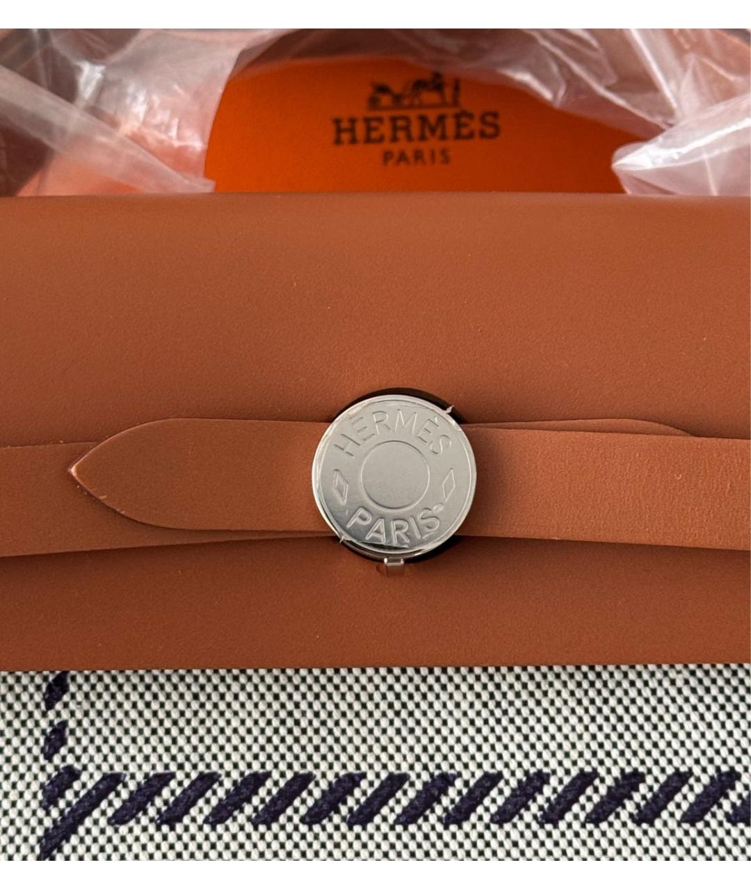 HERMES Серая кожаная сумка через плечо, фото 6