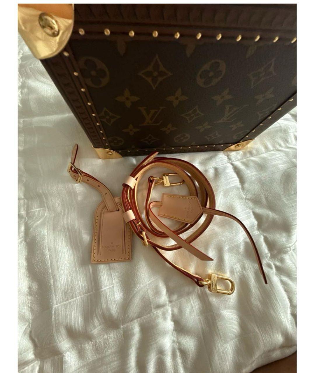 LOUIS VUITTON Коричневая кожаная сумка с короткими ручками, фото 5