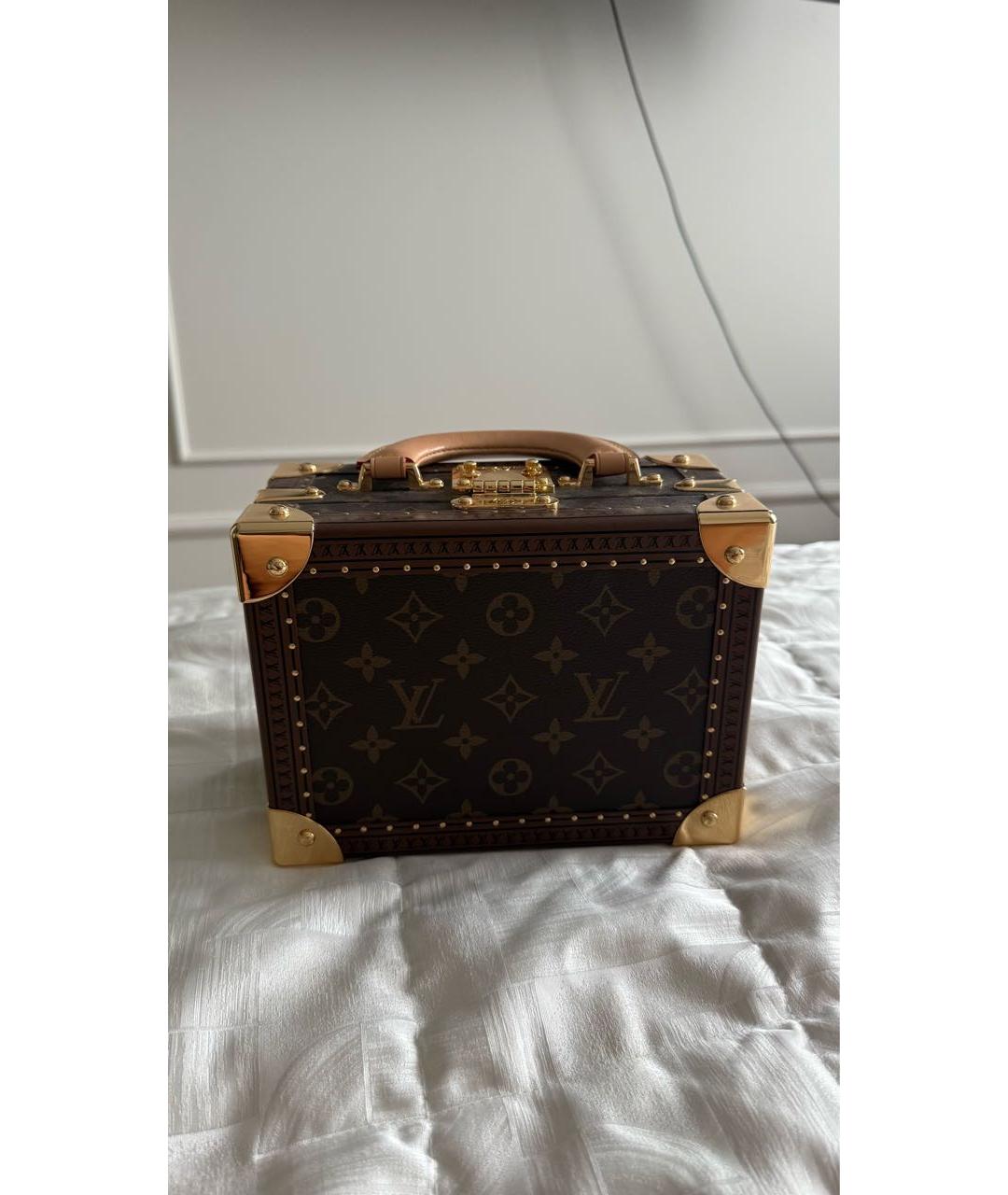 LOUIS VUITTON Коричневая кожаная сумка с короткими ручками, фото 7