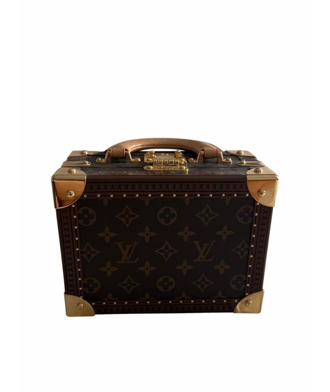 LOUIS VUITTON Коричневая кожаная сумка с короткими ручками, фото 1