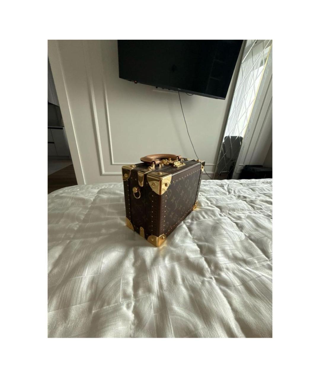 LOUIS VUITTON Коричневая кожаная сумка с короткими ручками, фото 2