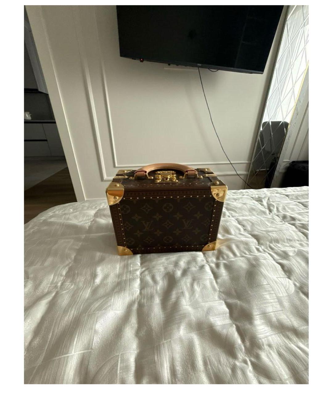 LOUIS VUITTON Коричневая кожаная сумка с короткими ручками, фото 3