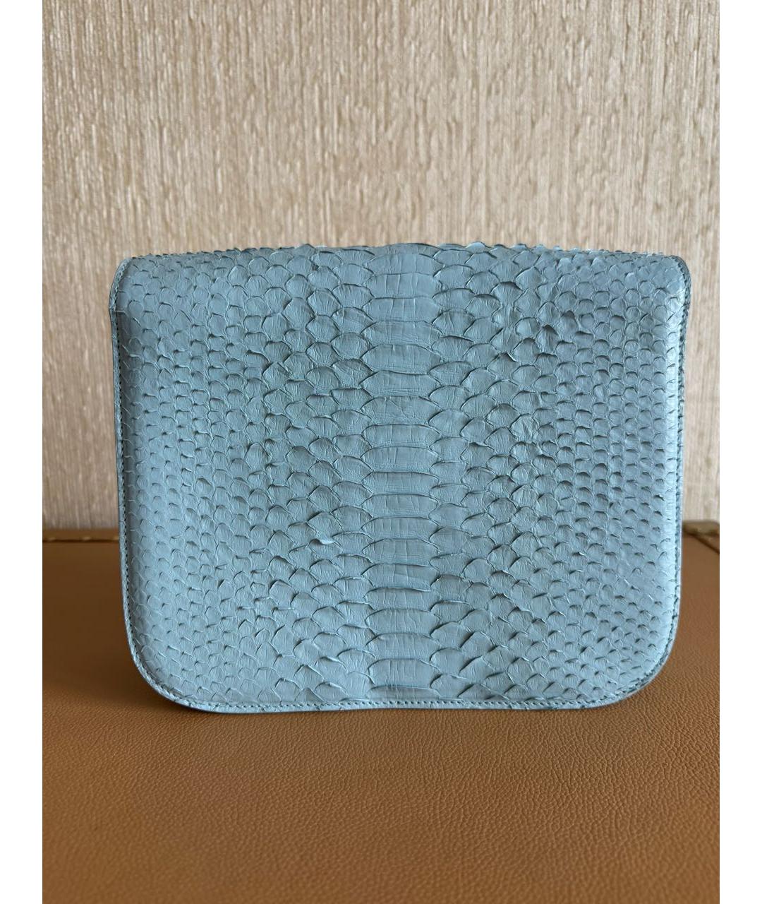 CELINE Голубая сумка через плечо из экзотической кожи, фото 3