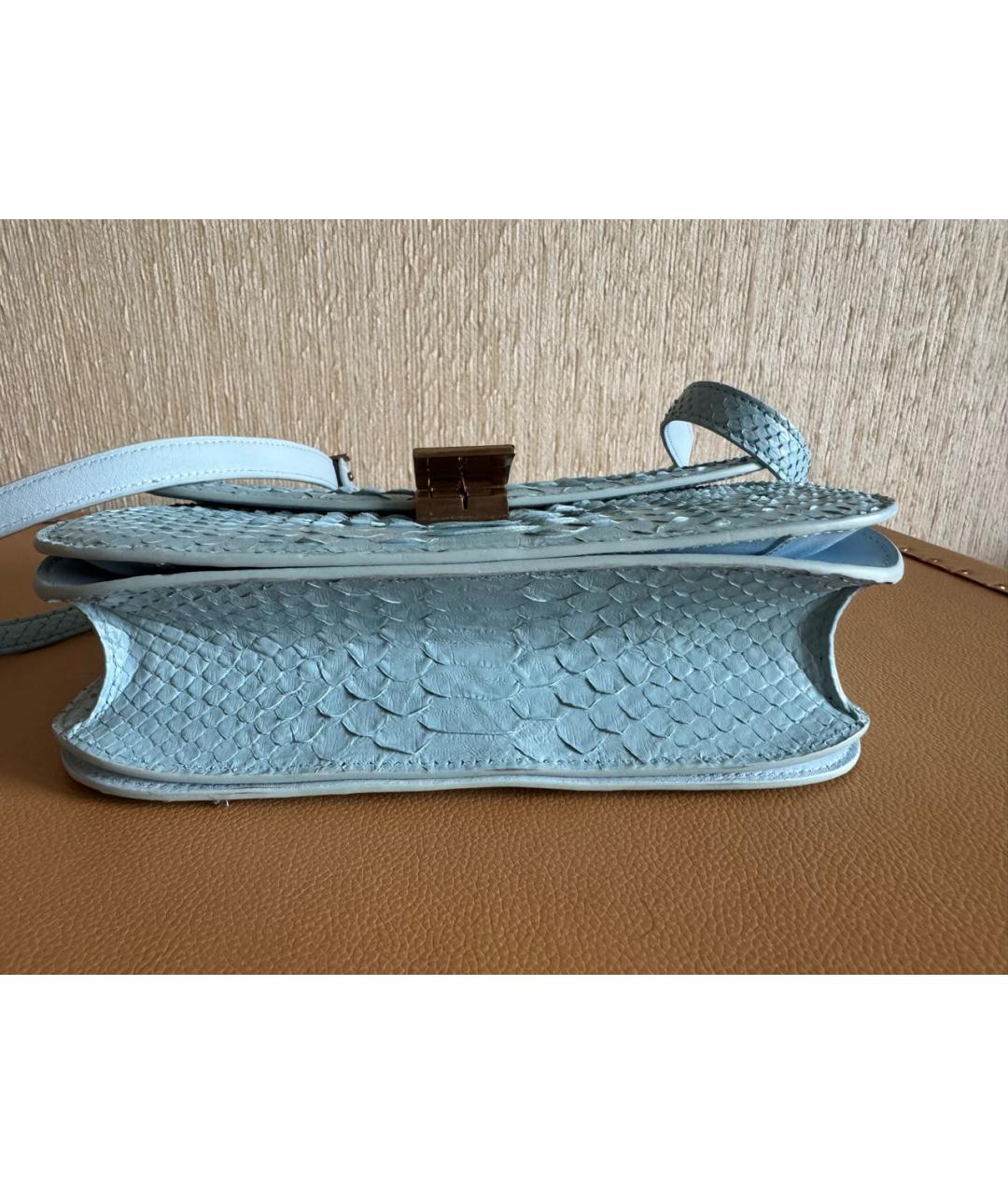 CELINE Голубая сумка через плечо из экзотической кожи, фото 5