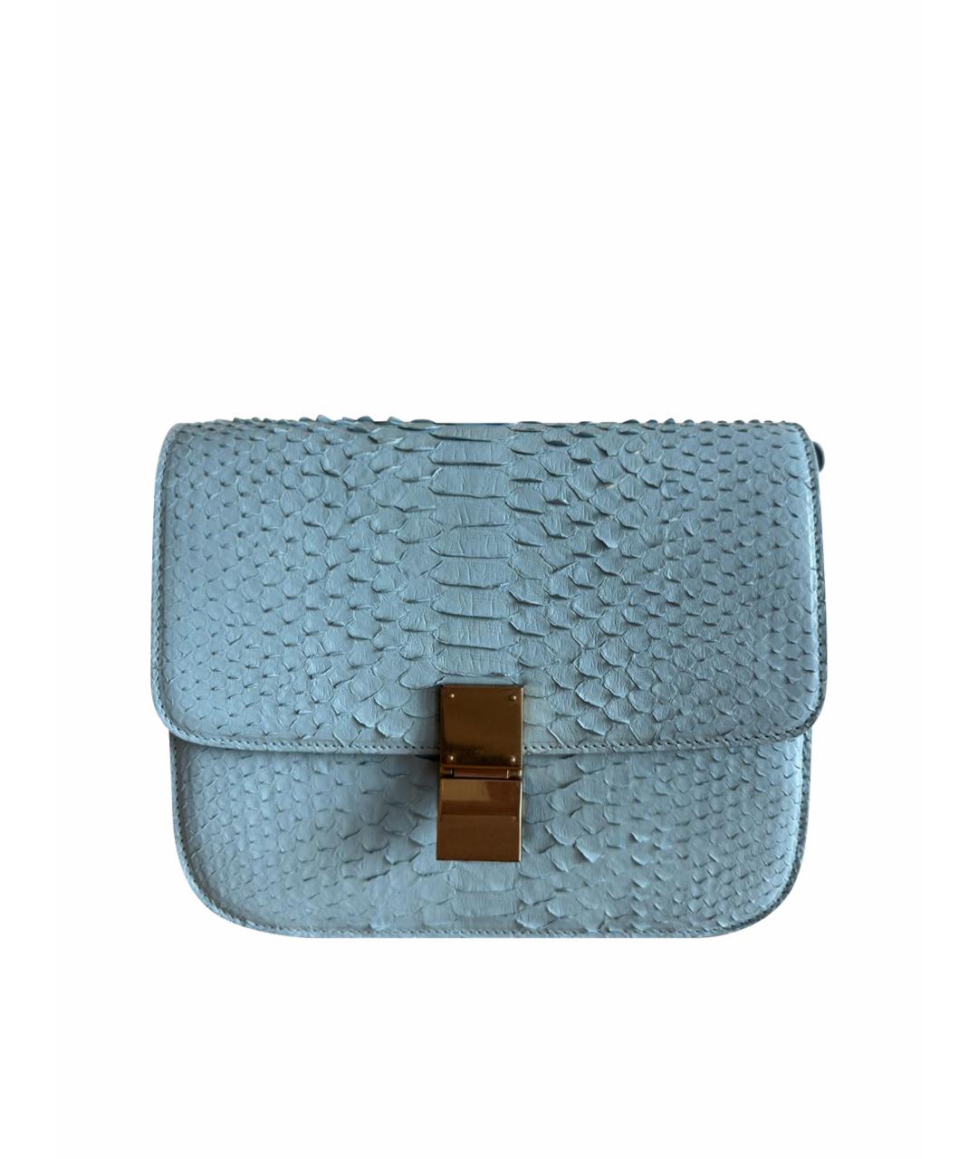 CELINE Голубая сумка через плечо из экзотической кожи, фото 1