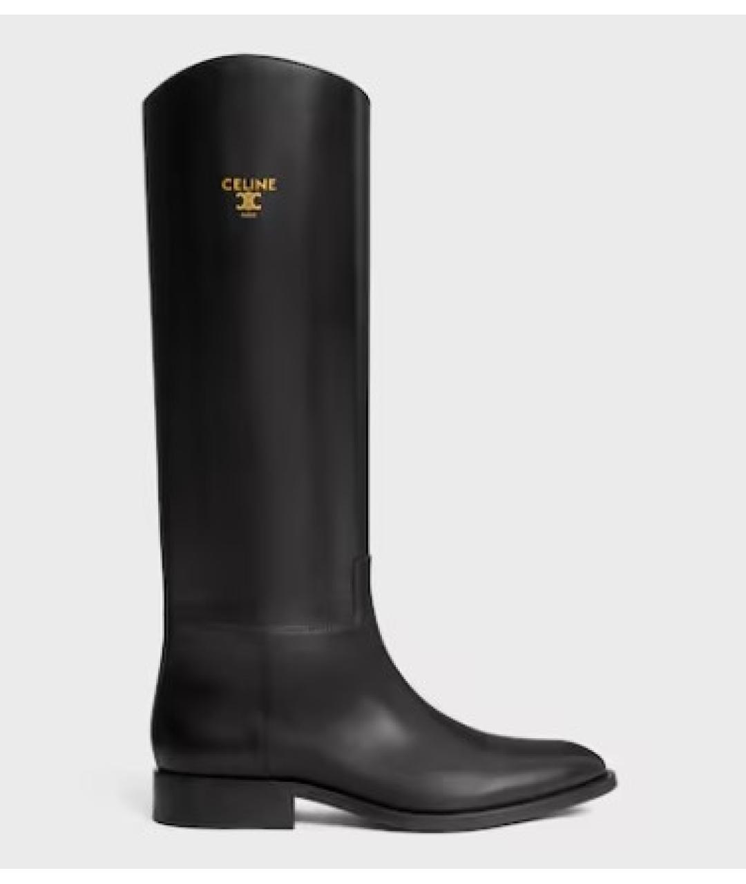 CELINE Черные кожаные сапоги, фото 6