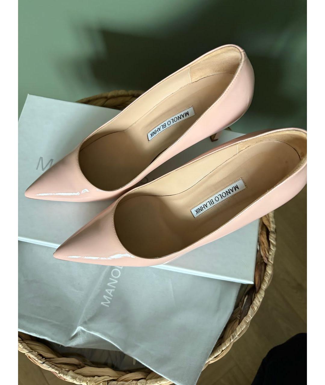 MANOLO BLAHNIK Розовые кожаные туфли, фото 3