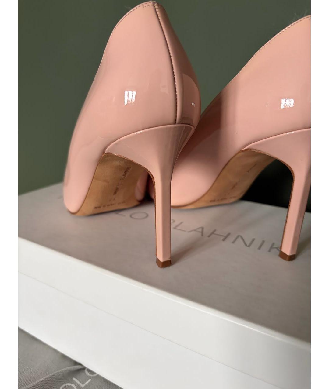 MANOLO BLAHNIK Розовые кожаные туфли, фото 6