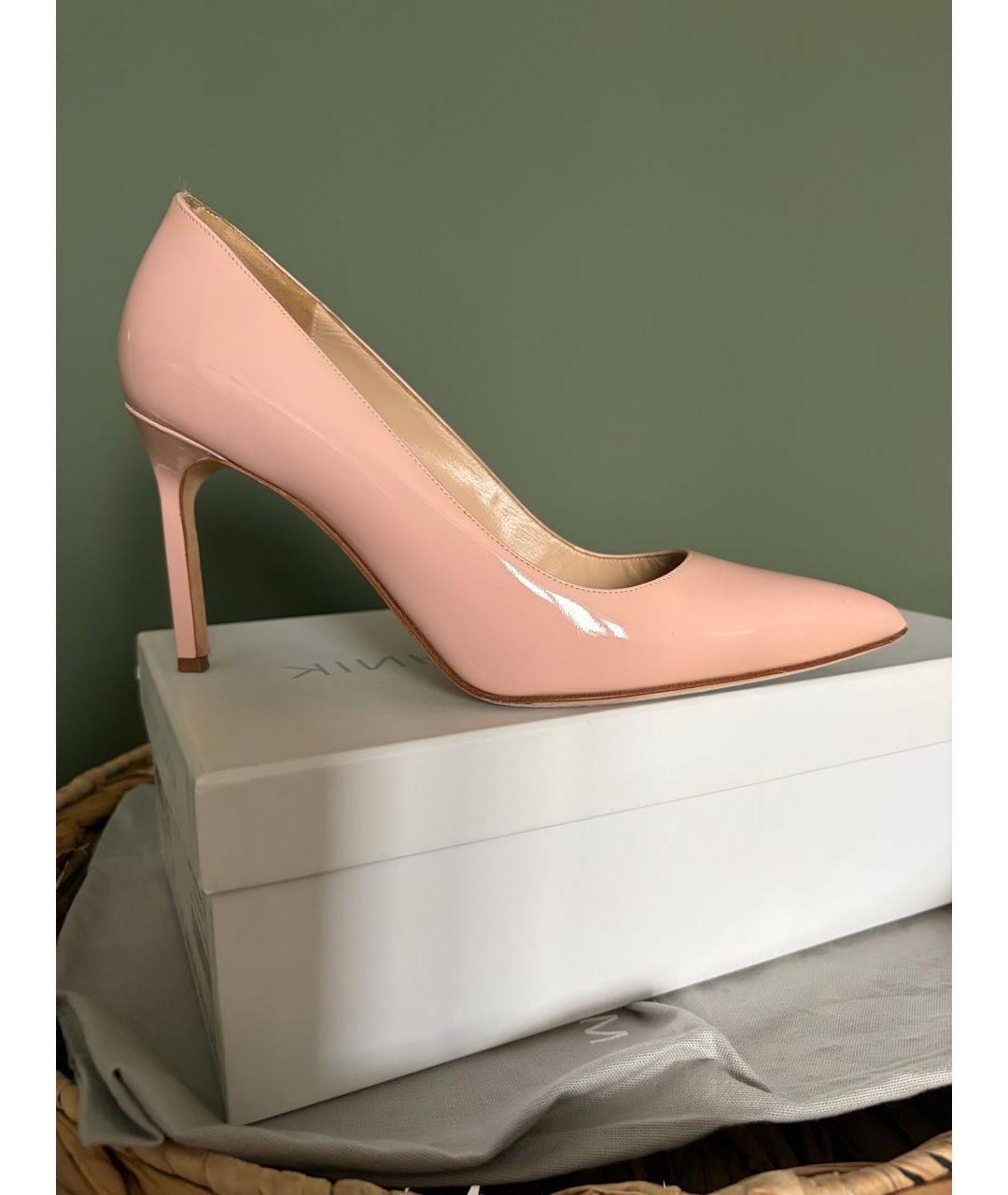 MANOLO BLAHNIK Розовые кожаные туфли, фото 8