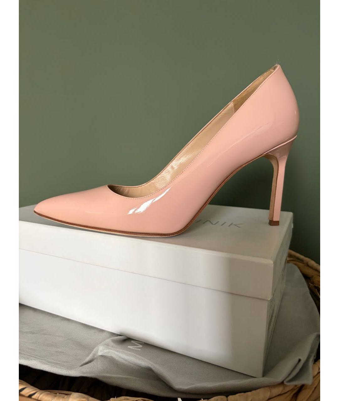 MANOLO BLAHNIK Розовые кожаные туфли, фото 7