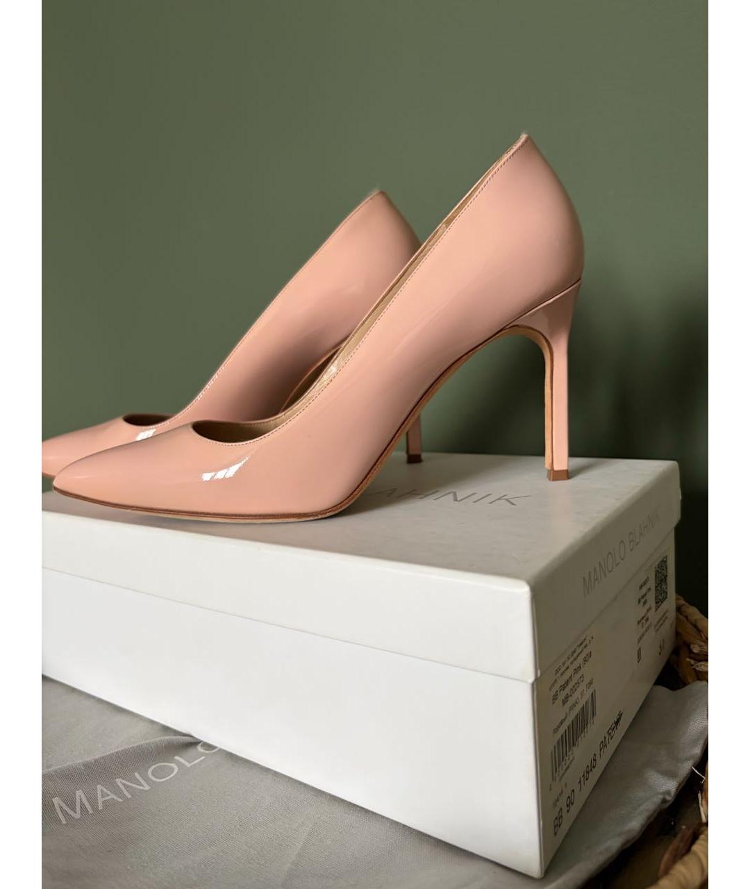 MANOLO BLAHNIK Розовые кожаные туфли, фото 2