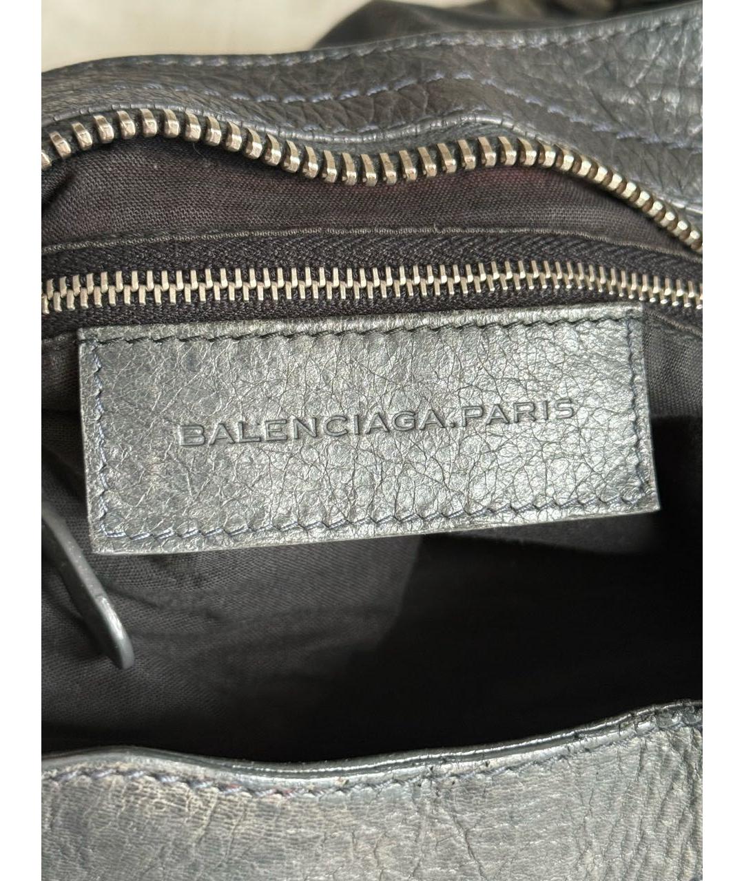 BALENCIAGA Серая кожаная сумка с короткими ручками, фото 8