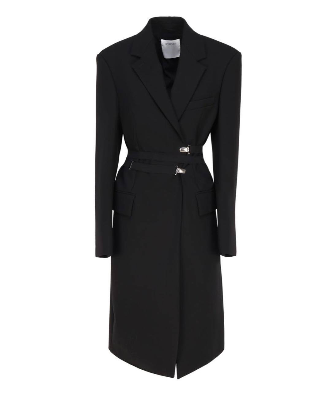 SPORTMAX Черное шерстяное пальто, фото 9