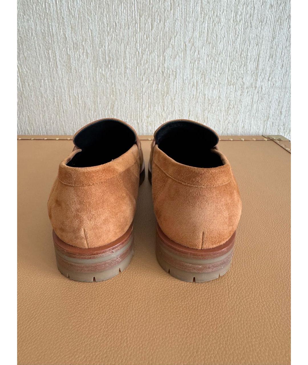 HERMES Коричневые замшевые лоферы, фото 4