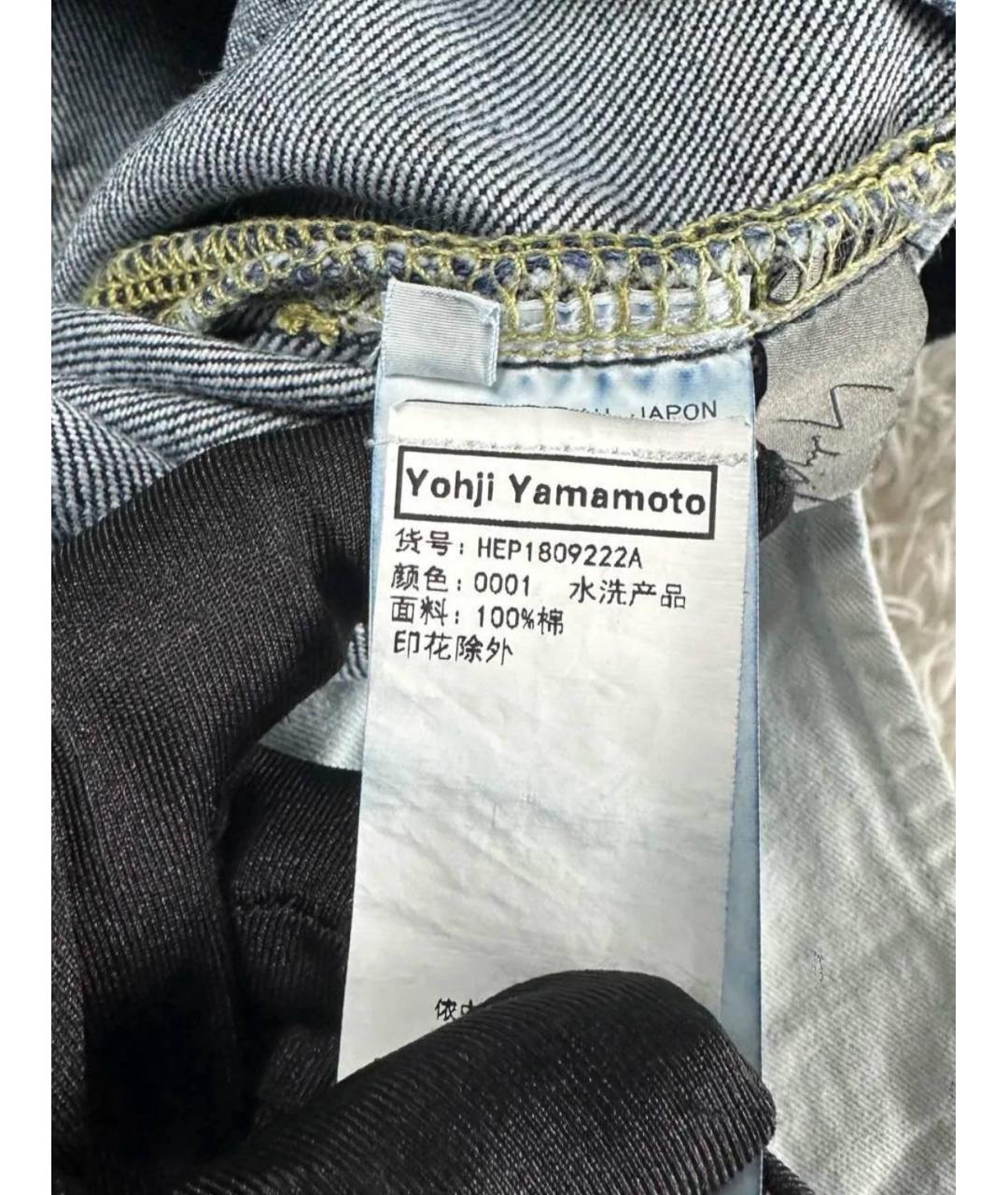 Y-3 Темно-синие хлопковые прямые джинсы, фото 4
