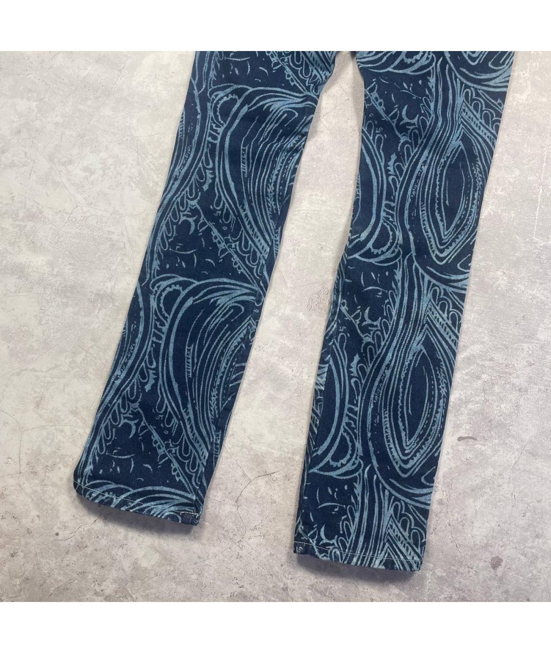 ETRO Синие хлопко-эластановые джинсы слим, фото 6