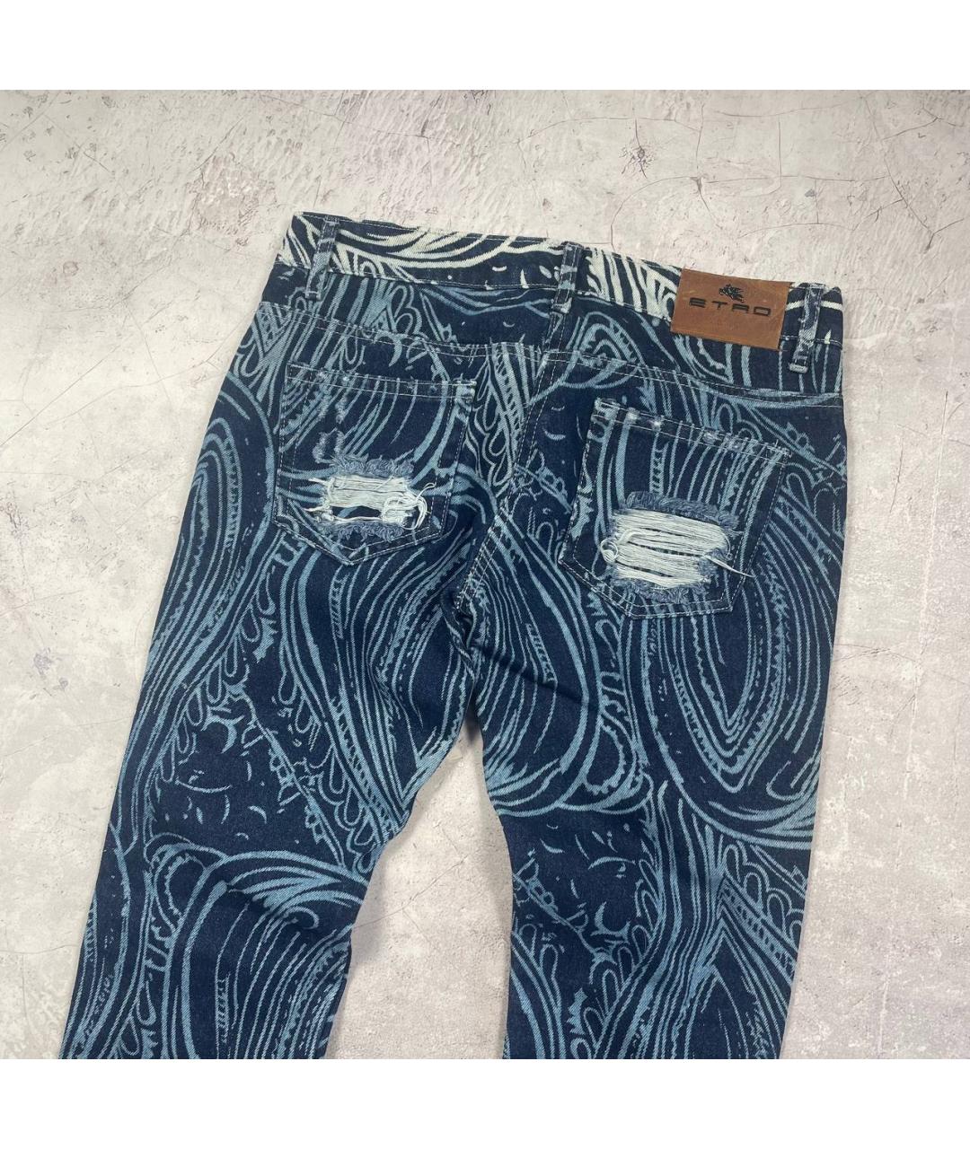ETRO Синие хлопко-эластановые джинсы слим, фото 5