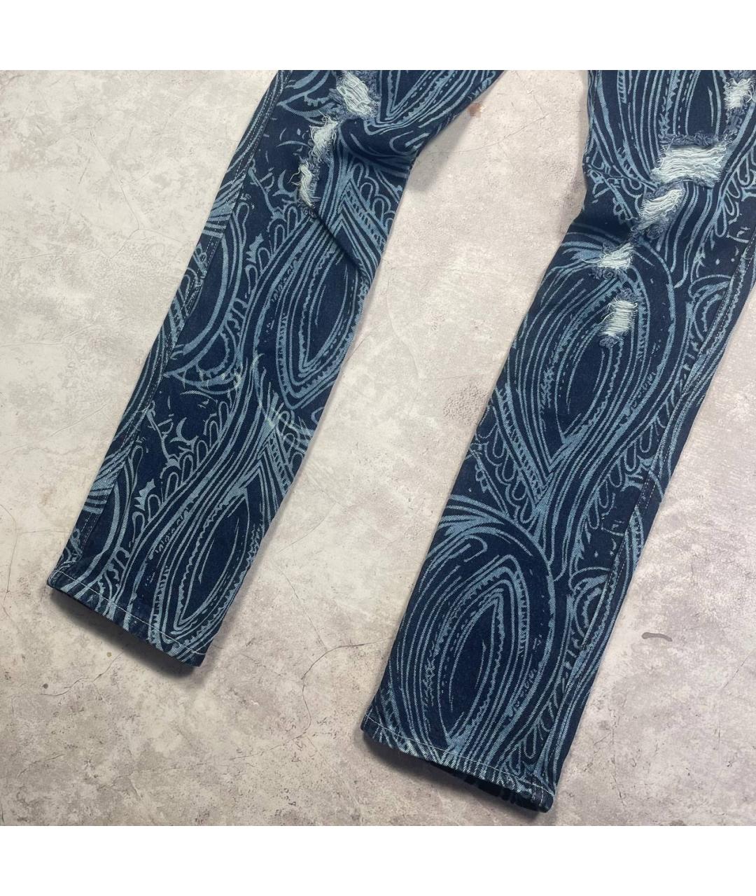 ETRO Синие хлопко-эластановые джинсы слим, фото 4