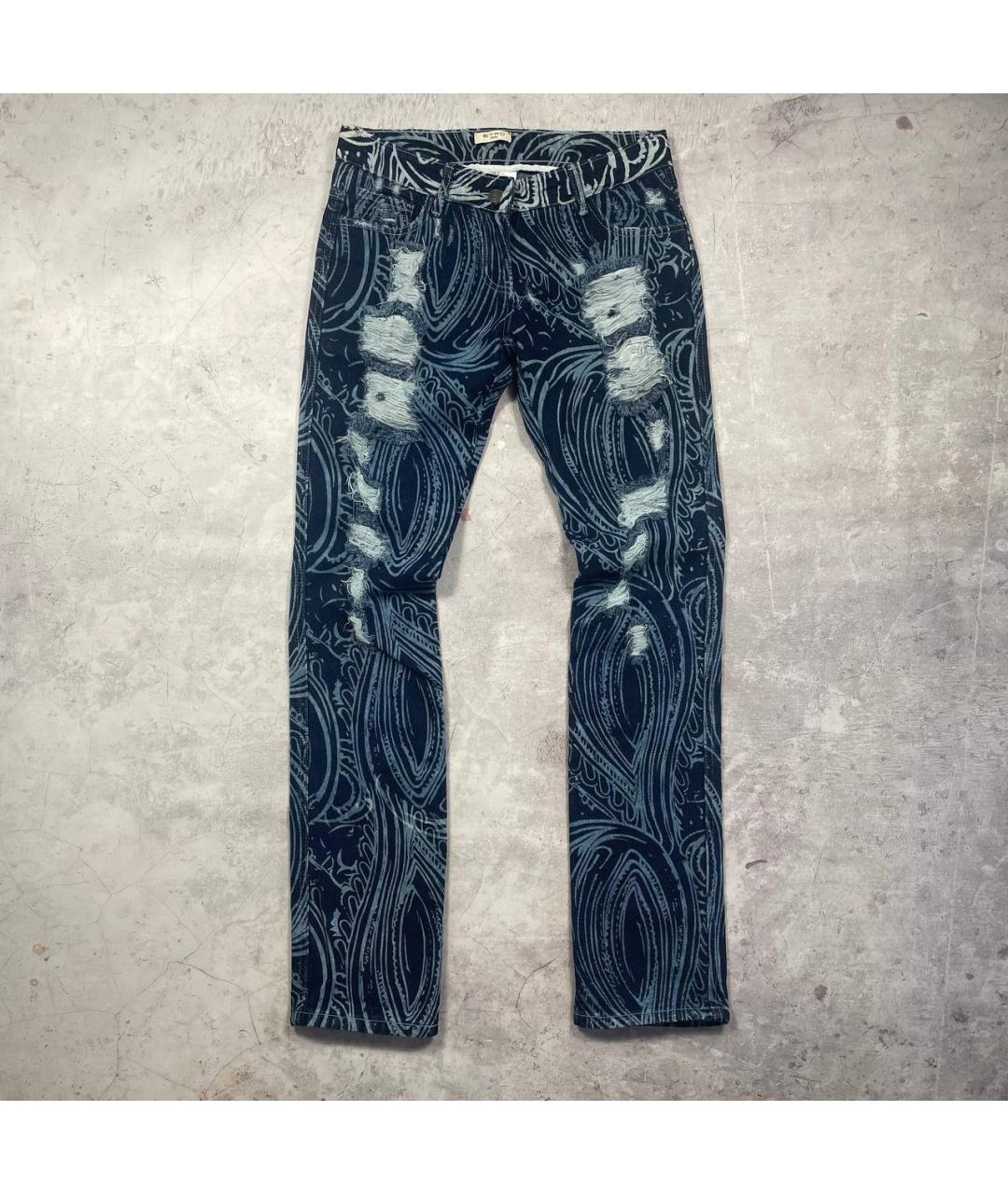 ETRO Синие хлопко-эластановые джинсы слим, фото 10