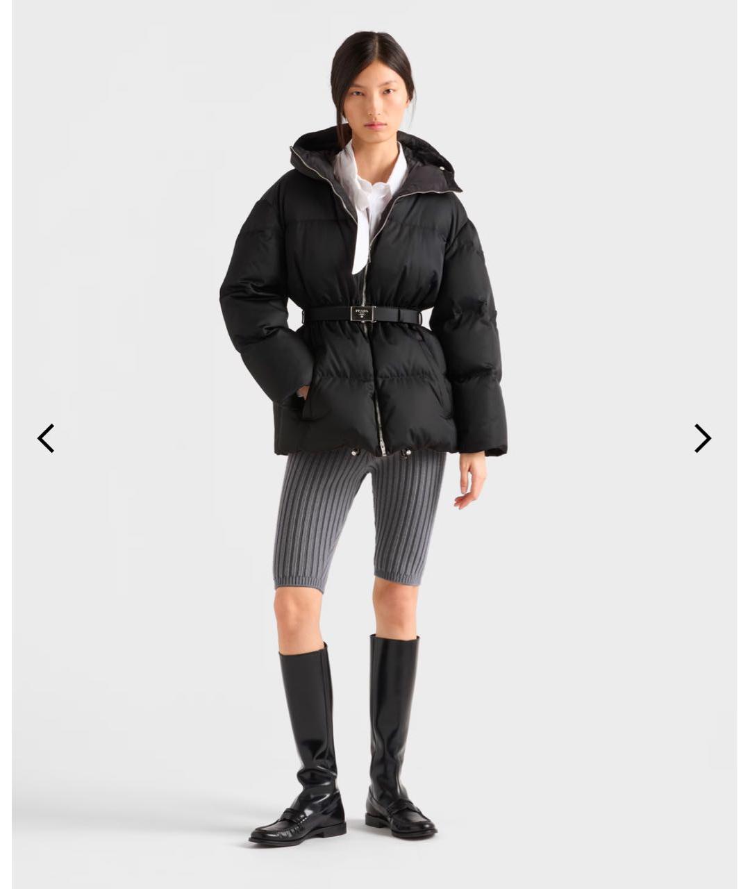 PRADA Черный полиэстеровый пуховик, фото 2