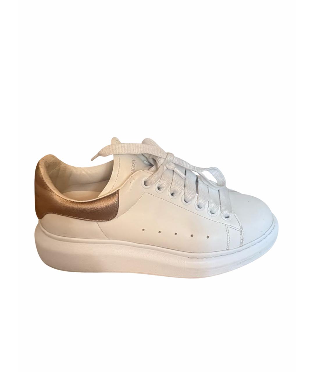 ALEXANDER MCQUEEN Белые кожаные кроссовки, фото 1