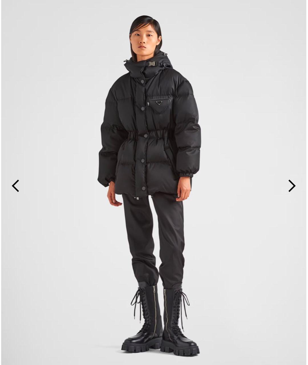 PRADA Черный полиэстеровый пуховик, фото 2