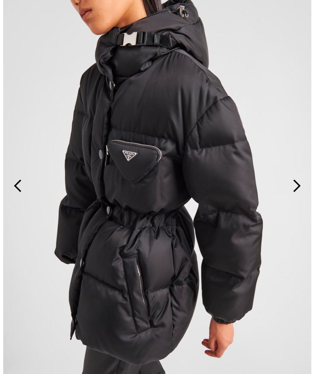 PRADA Черный полиэстеровый пуховик, фото 4