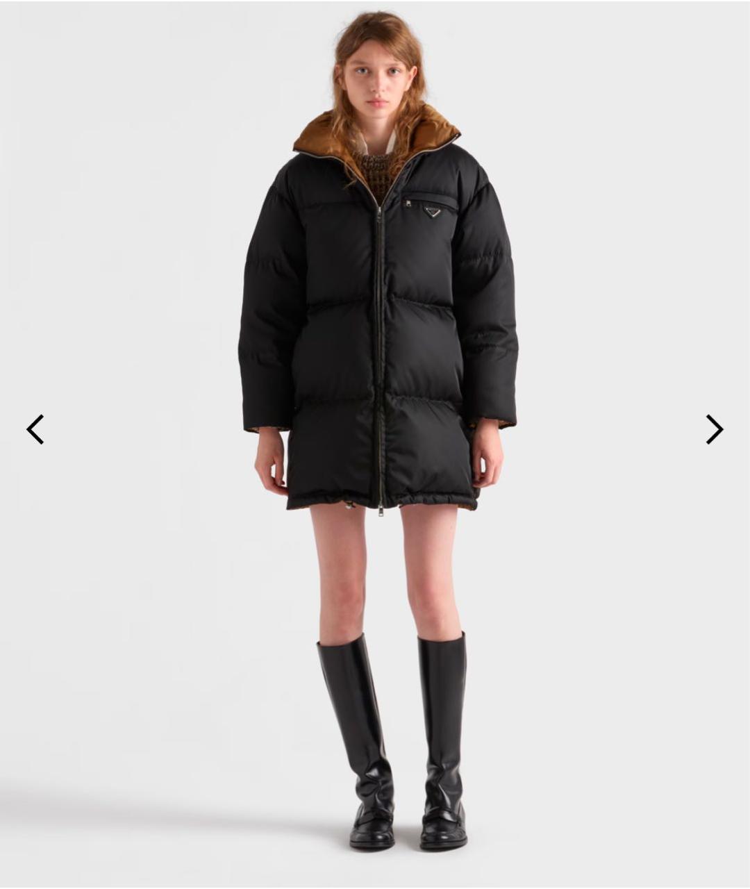 PRADA Черный полиэстеровый пуховик, фото 2