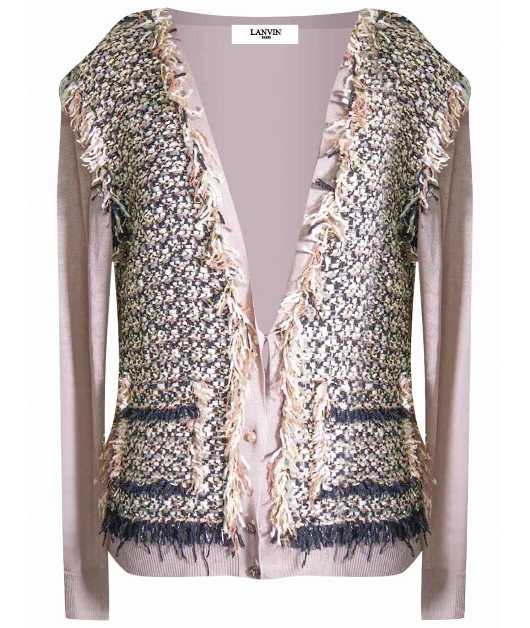 LANVIN Розовый льняной кардиган, фото 1