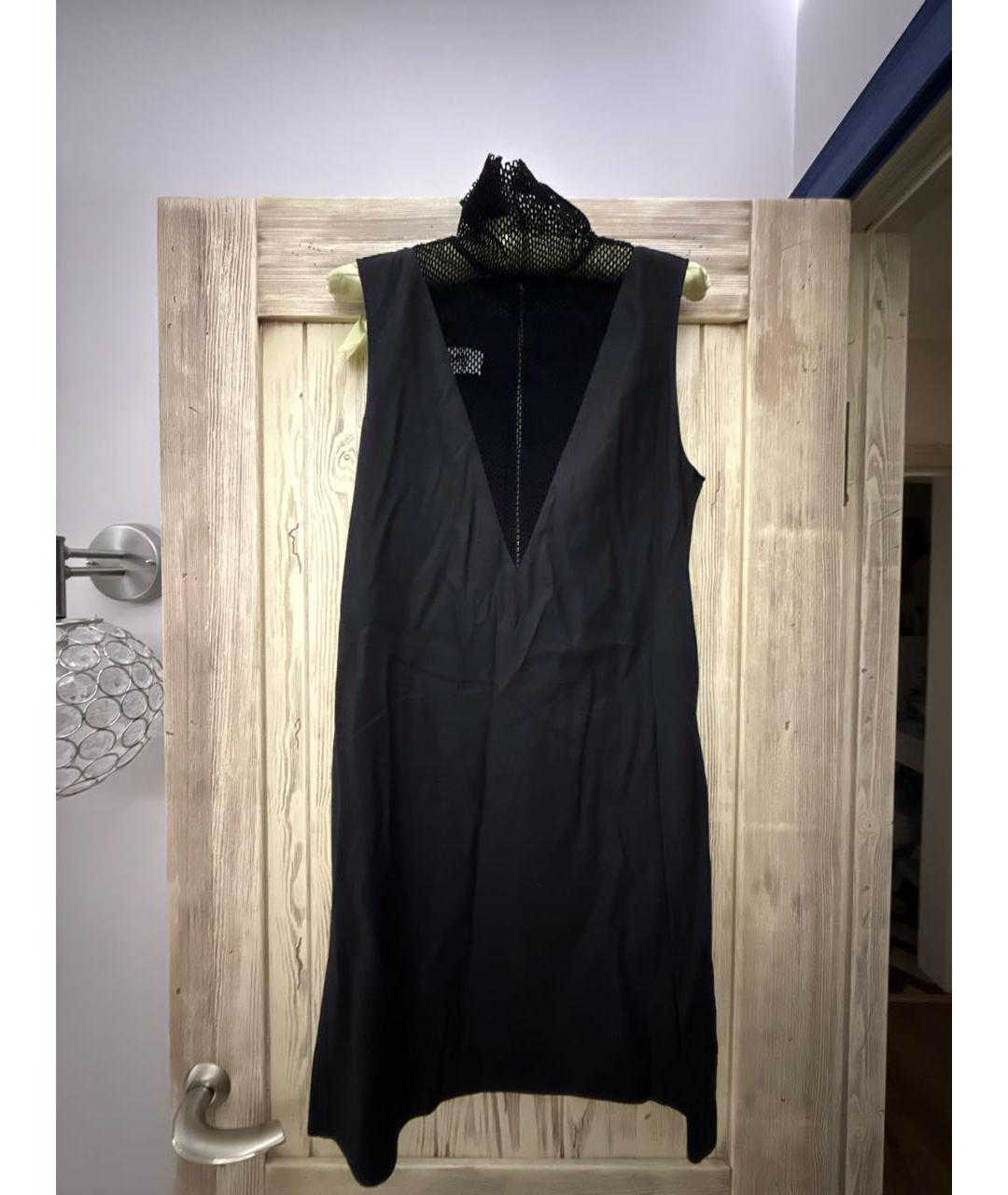 MAISON MARGIELA Черное шерстяное коктейльное платье, фото 5