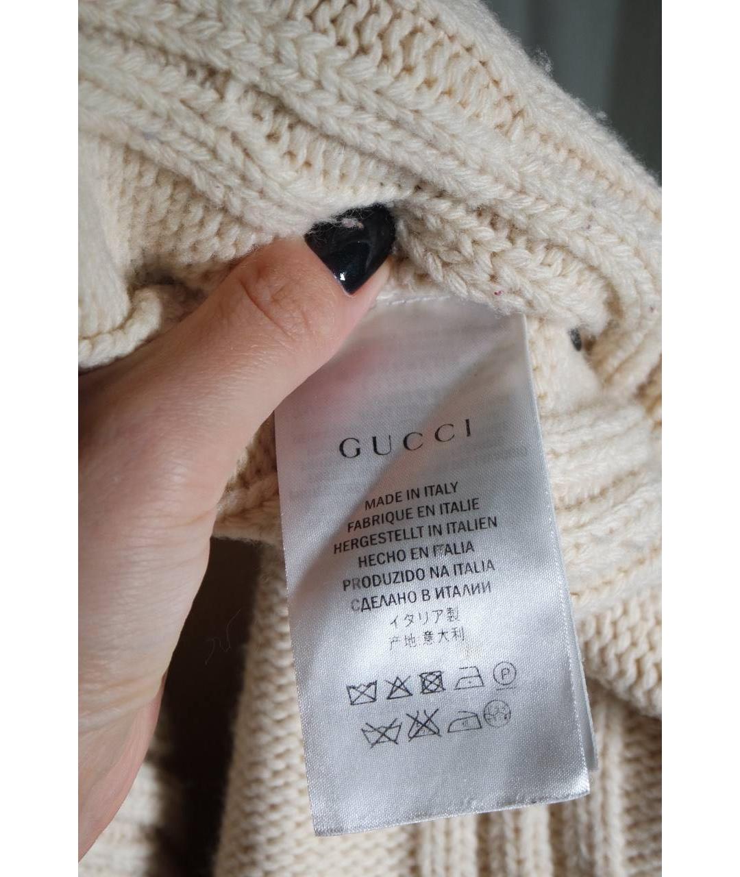 GUCCI Бежевый шерстяной кардиган, фото 7