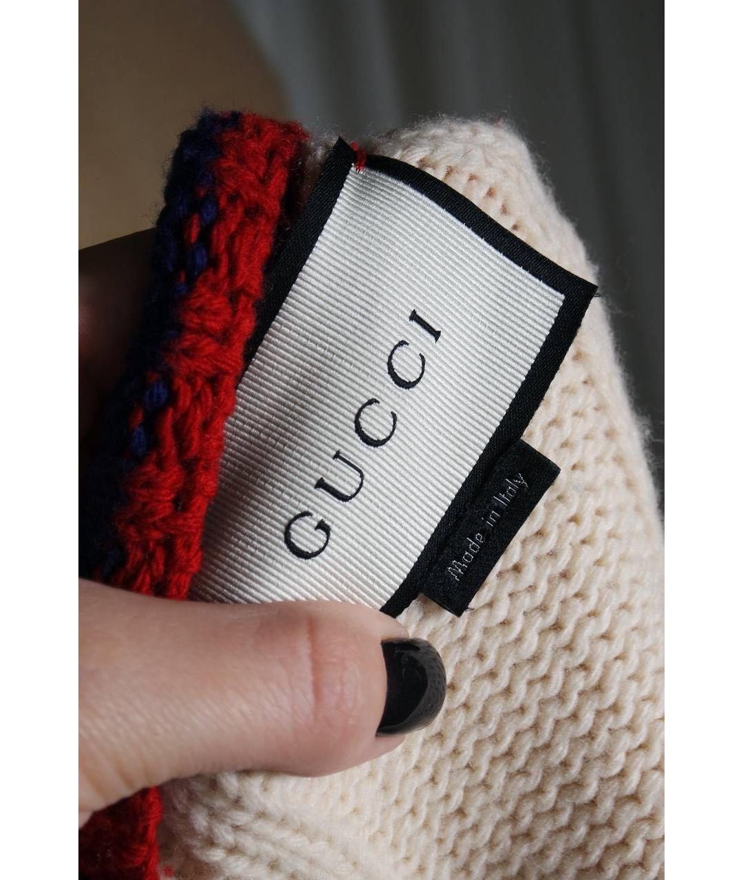 GUCCI Бежевый шерстяной кардиган, фото 3