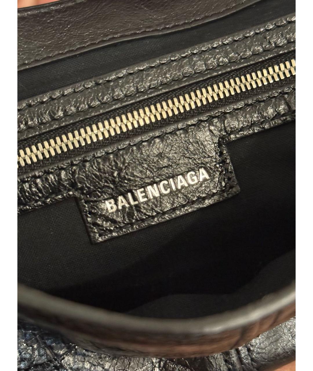 BALENCIAGA Черная кожаная сумка на плечо, фото 4