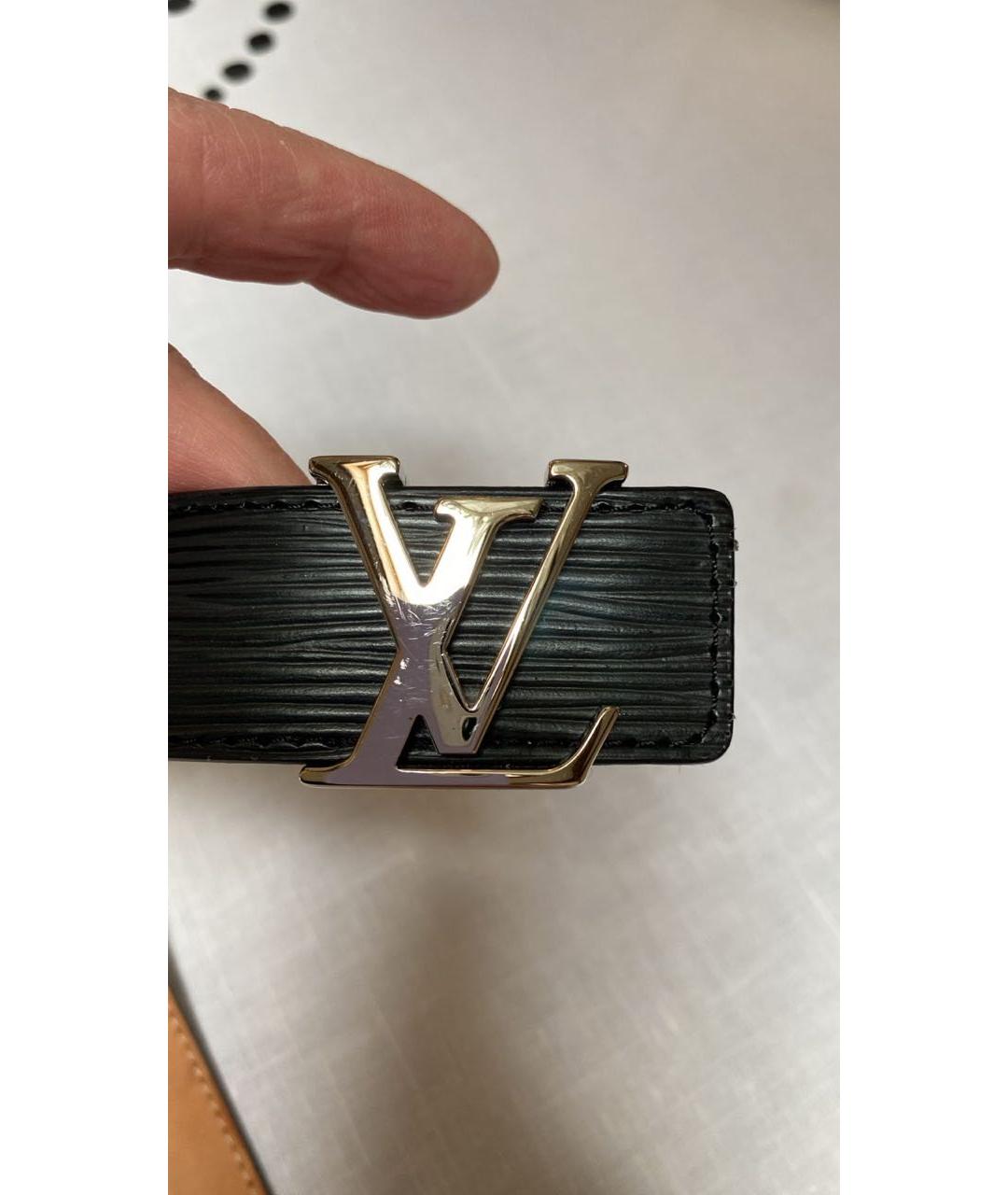 LOUIS VUITTON Черный кожаный ремень, фото 6