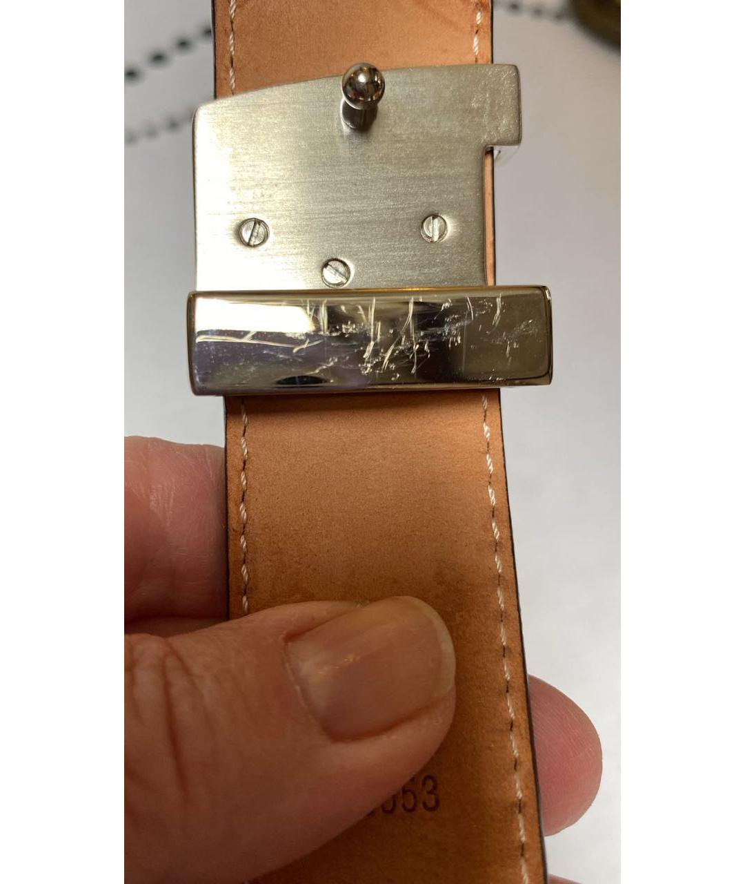 LOUIS VUITTON Черный кожаный ремень, фото 4