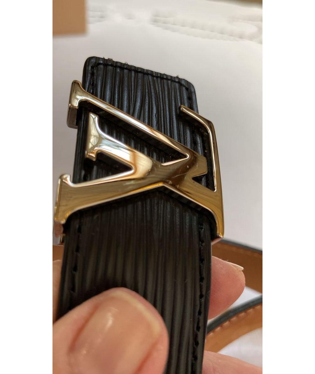 LOUIS VUITTON Черный кожаный ремень, фото 2