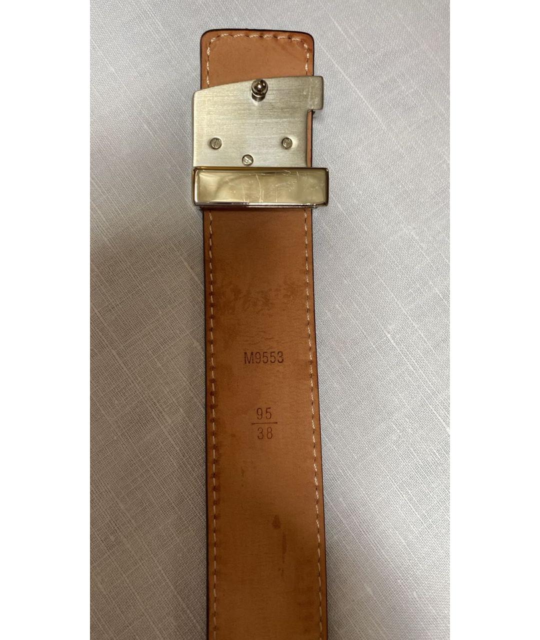 LOUIS VUITTON Черный кожаный ремень, фото 3