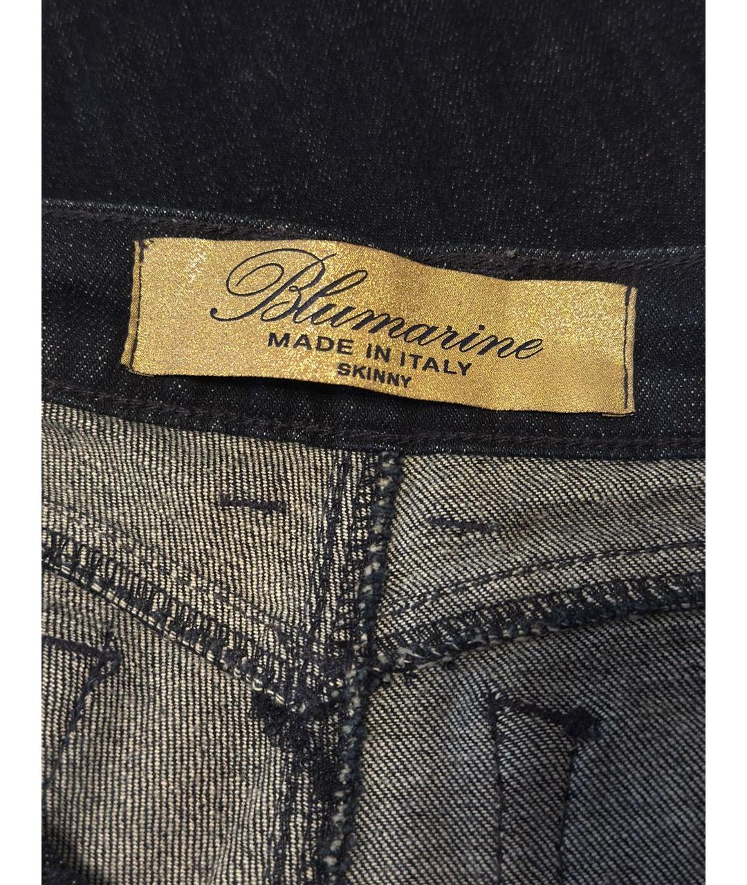 BLUMARINE Серые хлопко-эластановые джинсы слим, фото 2
