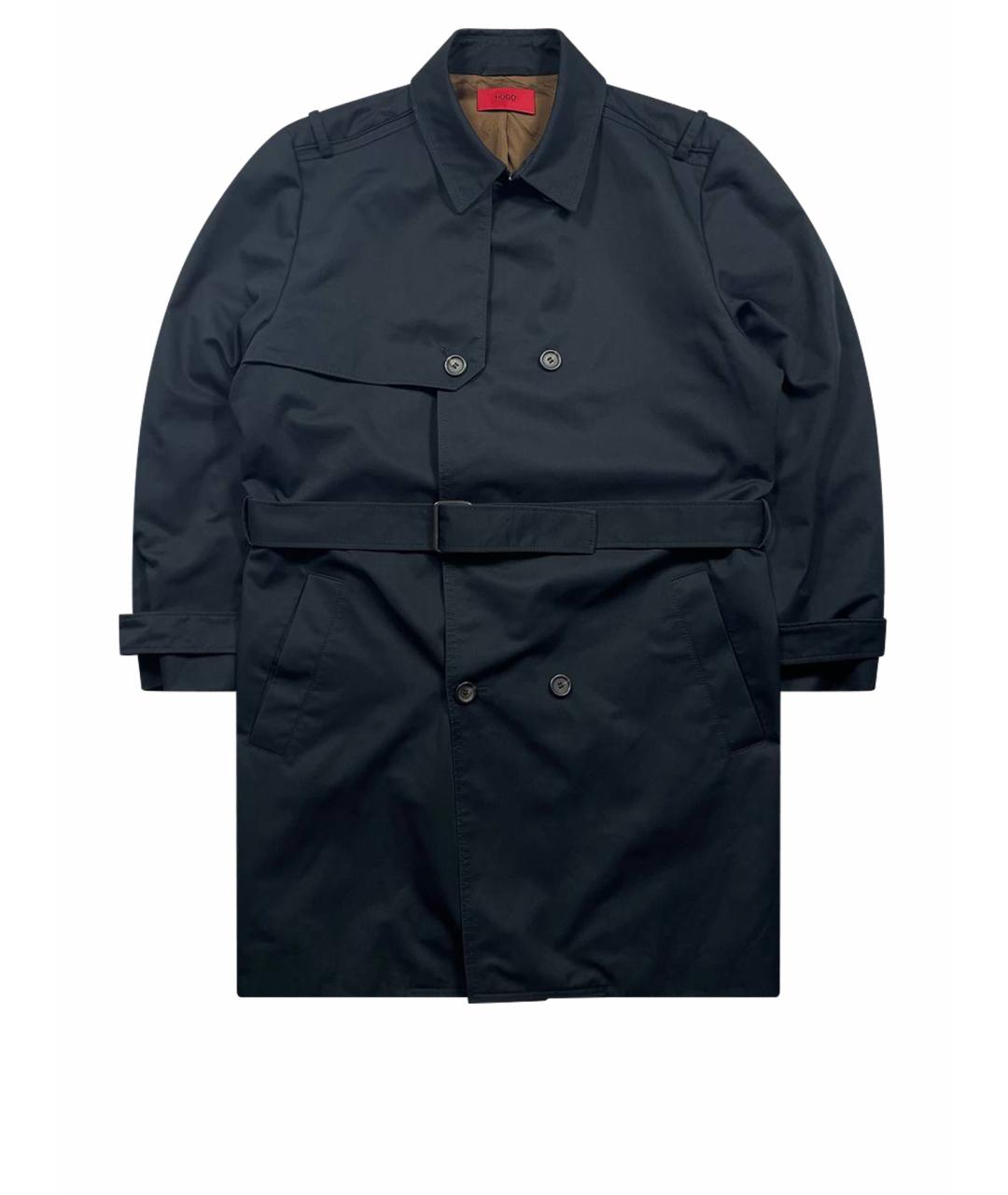 HUGO Черный хлопковый тренч / плащ, фото 1