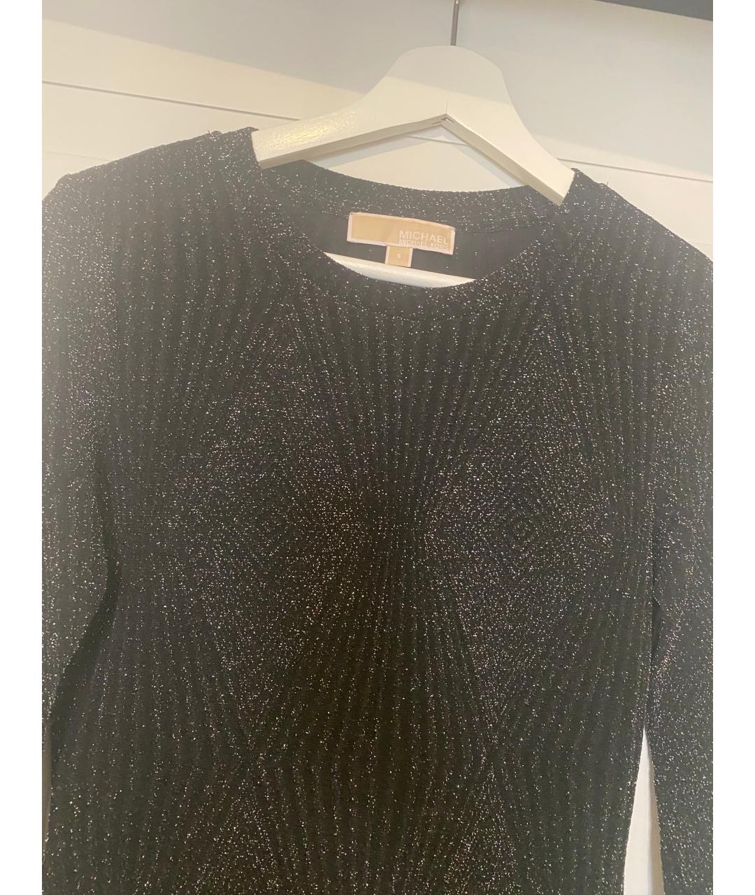 MICHAEL MICHAEL KORS Черное ацетатное коктейльное платье, фото 4