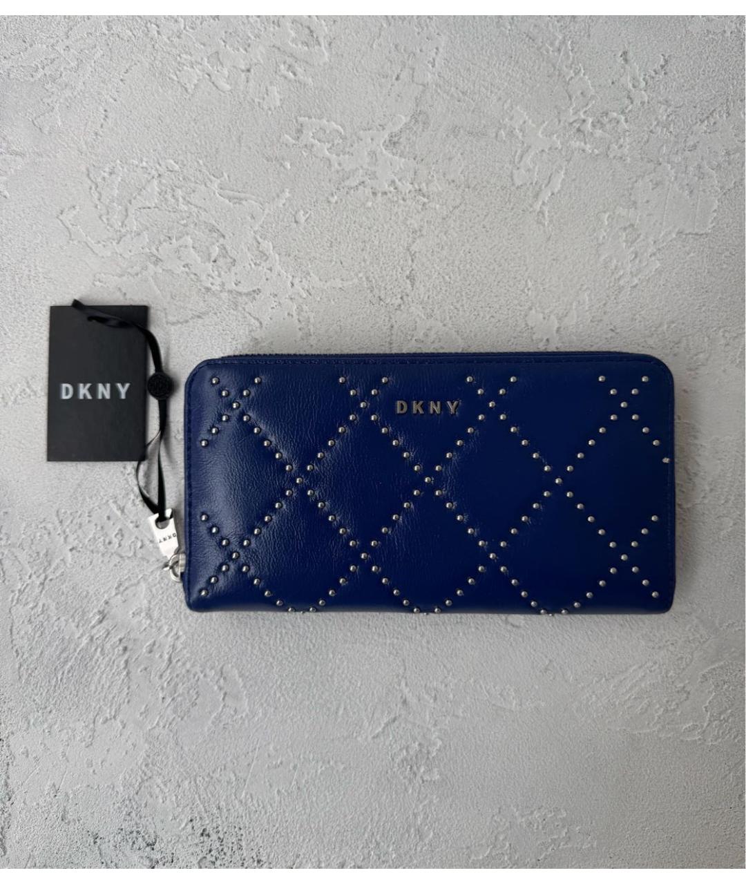 DKNY Синий кожаный кошелек, фото 2