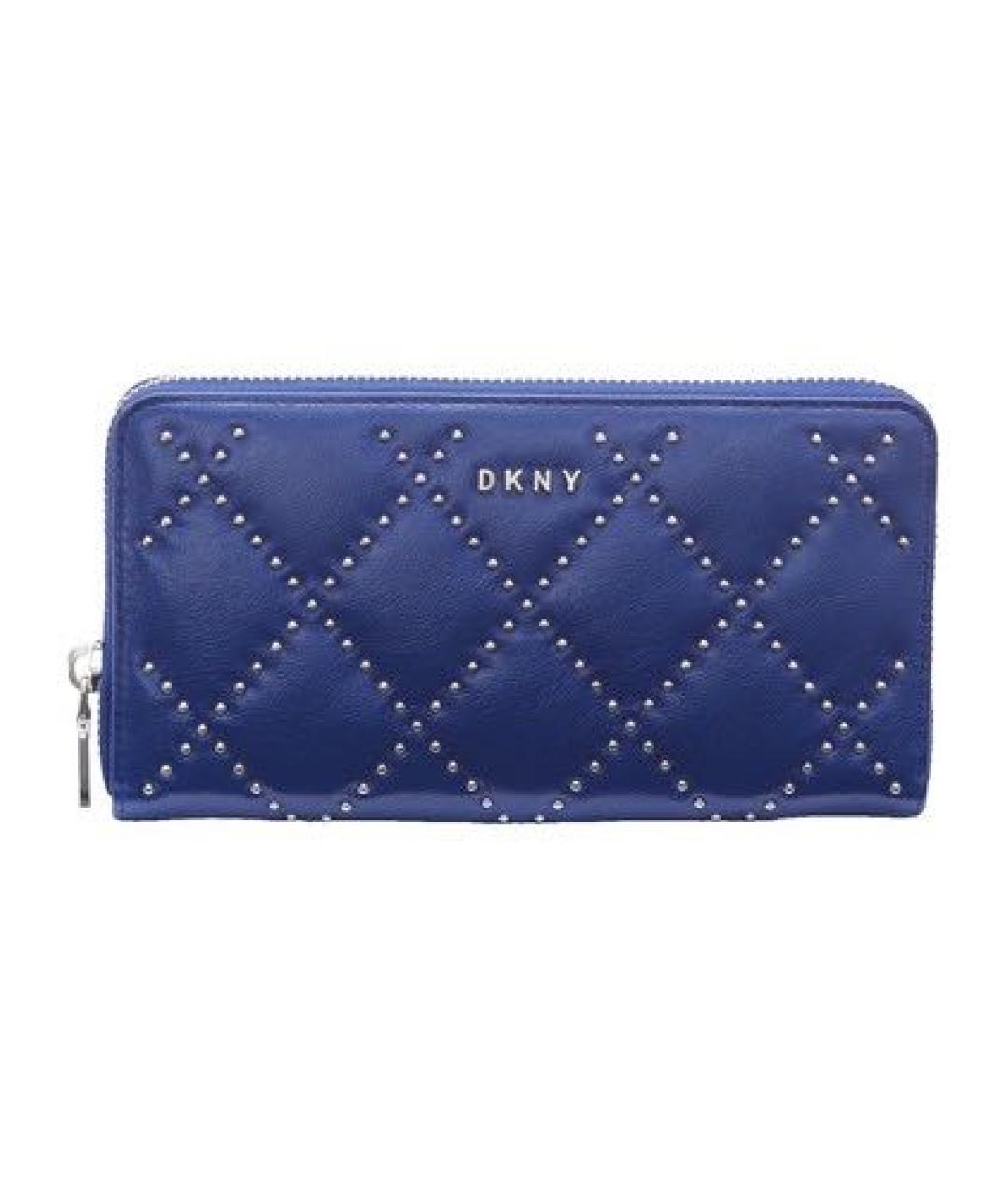 DKNY Синий кожаный кошелек, фото 1