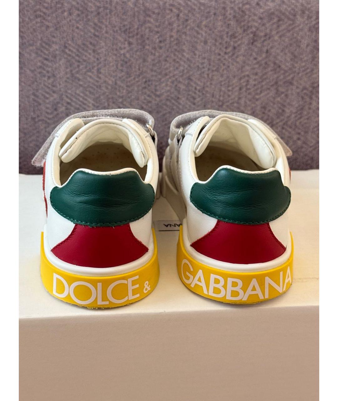 DOLCE & GABBANA KIDS Белые кожаные кеды, фото 6