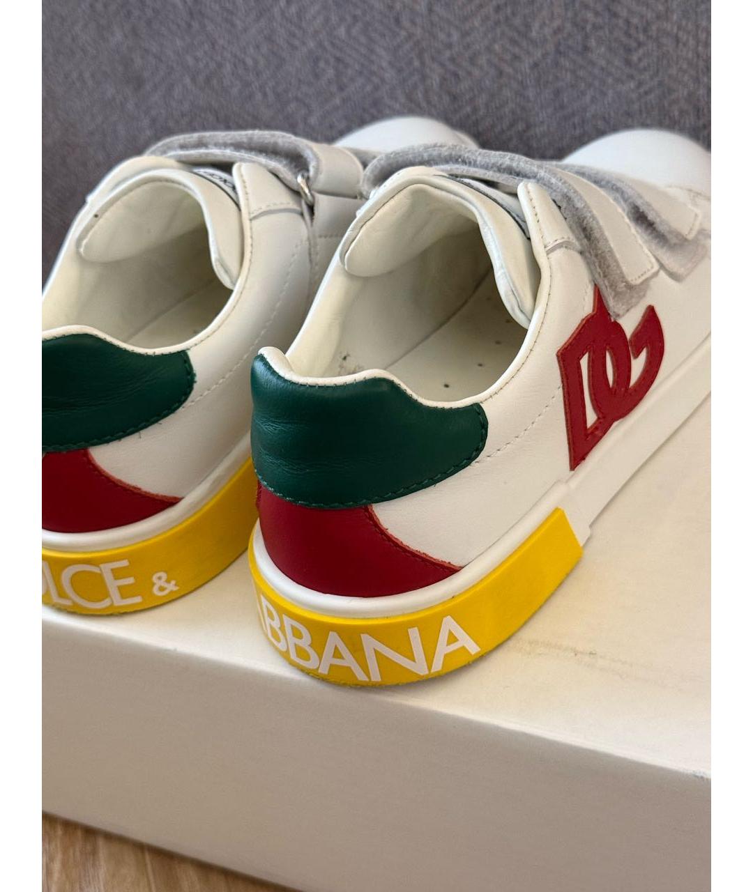 DOLCE & GABBANA KIDS Белые кожаные кеды, фото 8