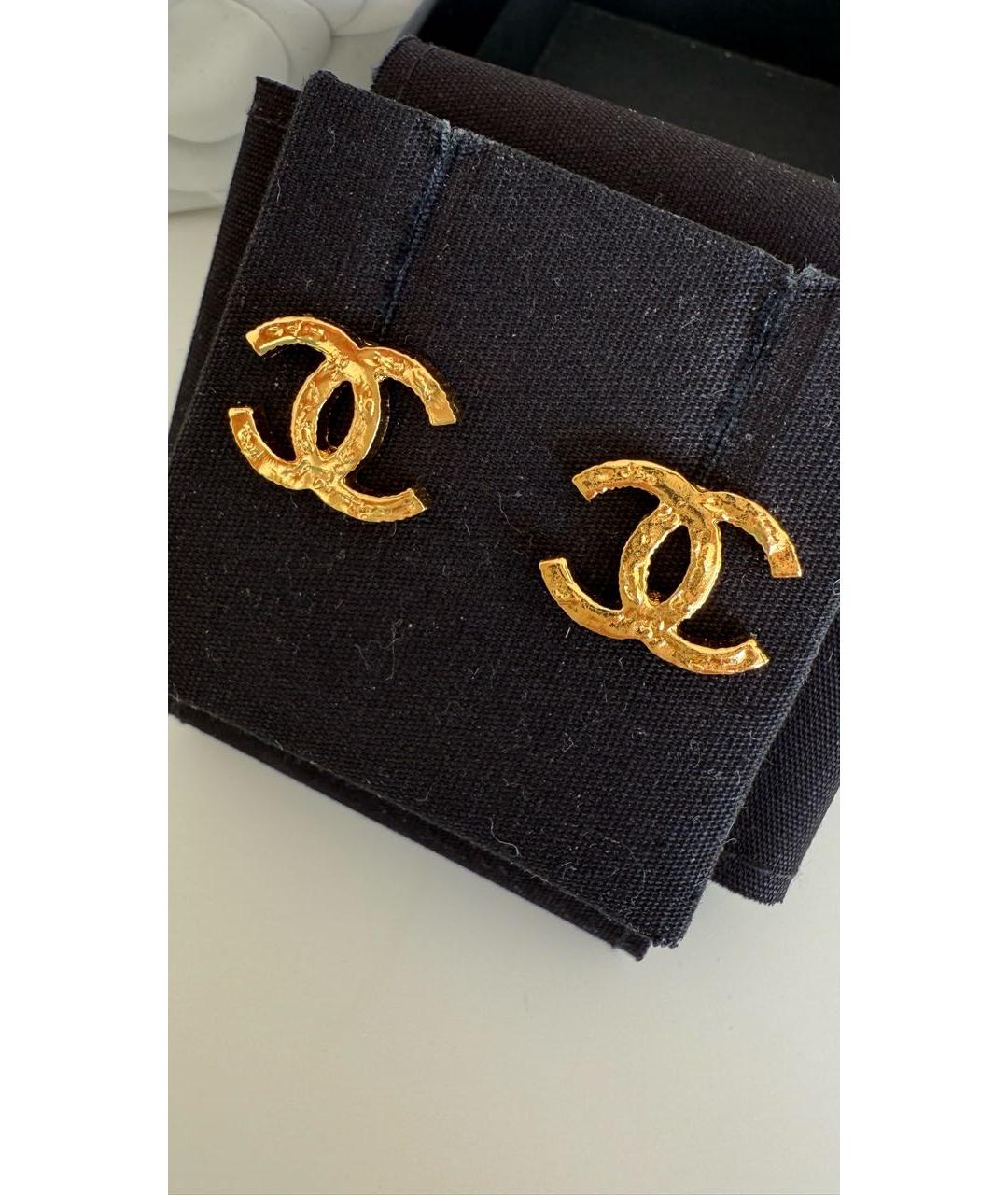 CHANEL Золотые металлические серьги, фото 5