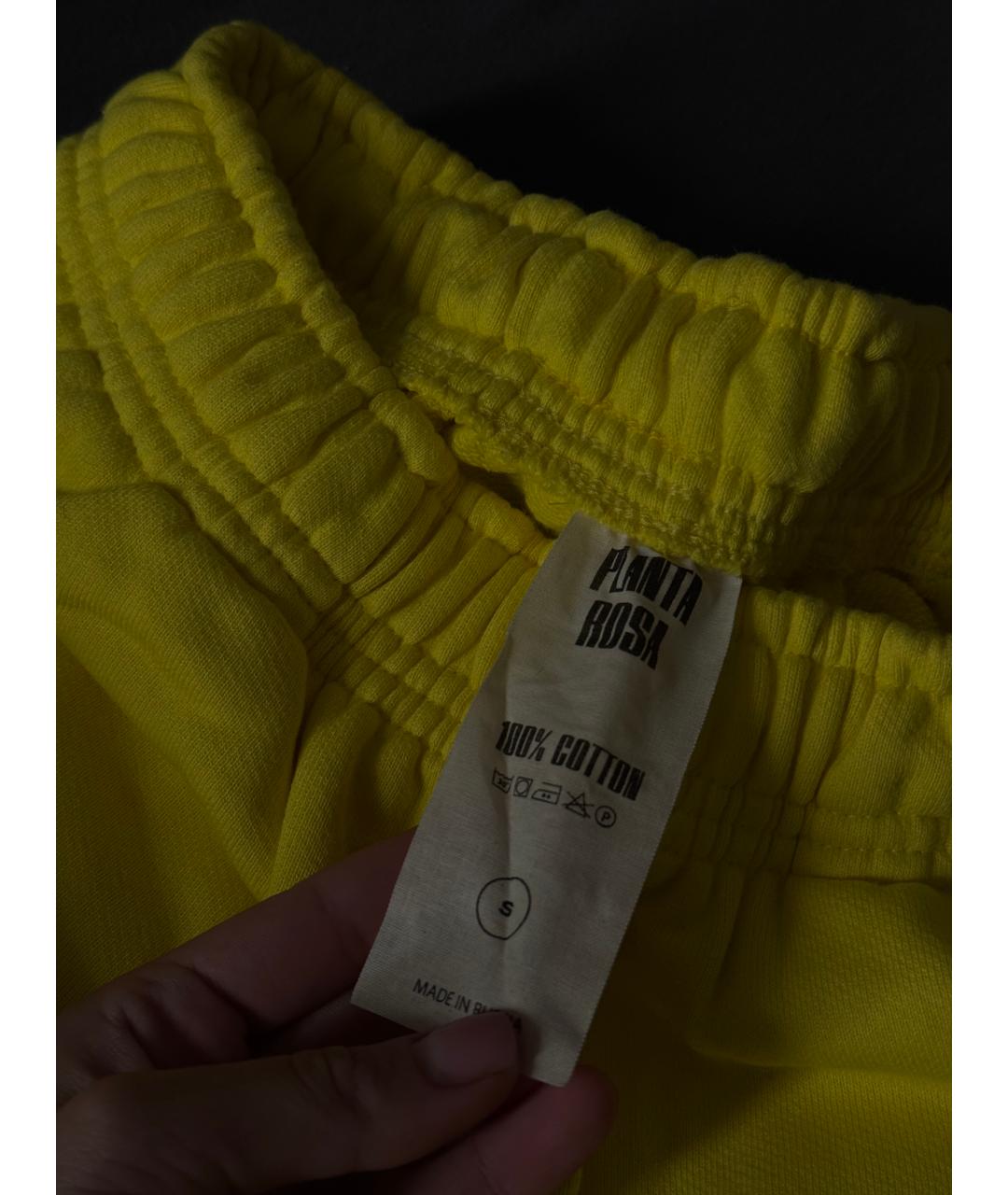 PLANTA ROSA Желтые хлопковые повседневные брюки, фото 2