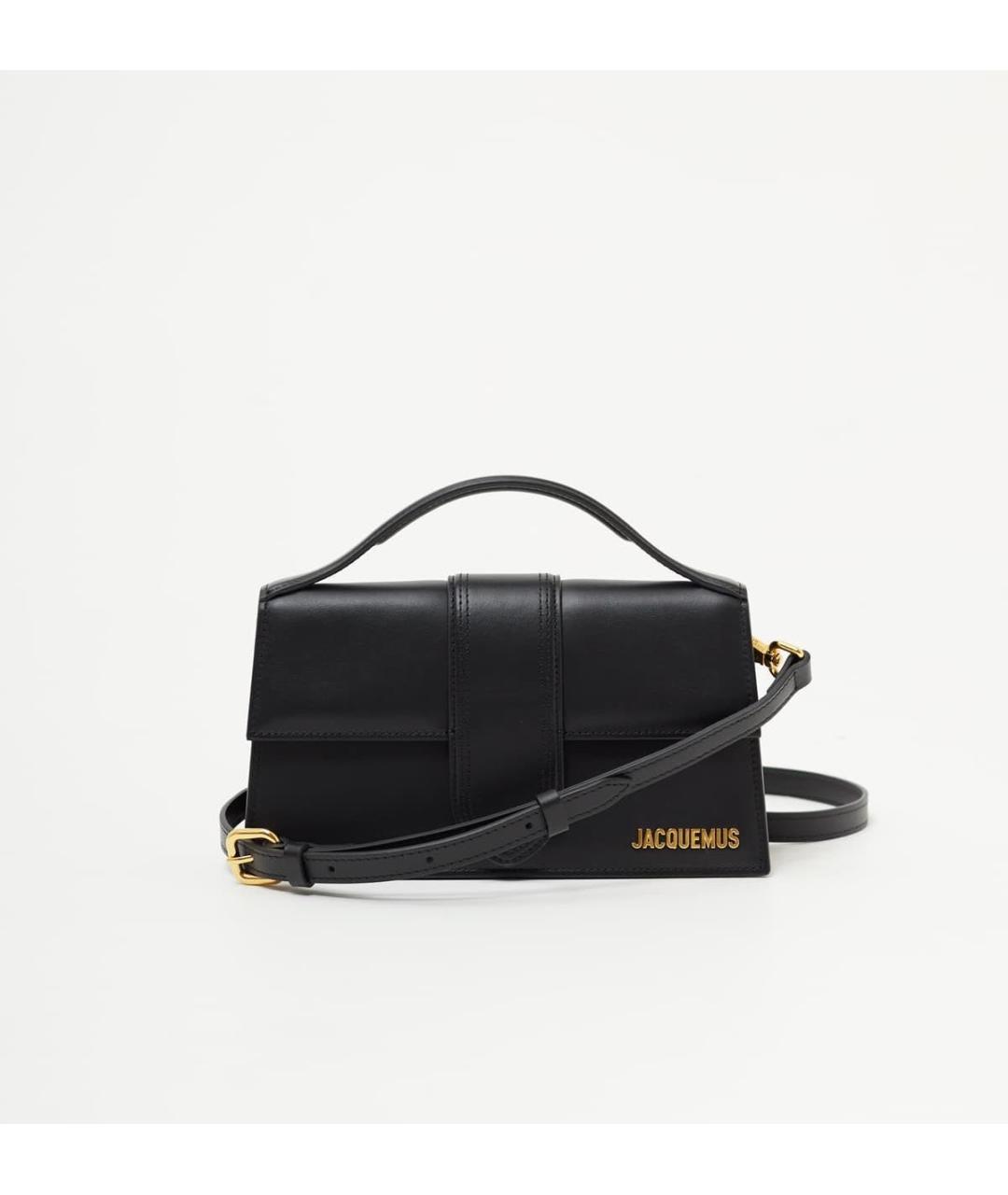 JACQUEMUS Черная кожаная сумка с короткими ручками, фото 6