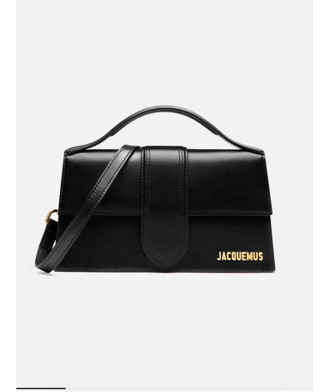 JACQUEMUS Черная кожаная сумка с короткими ручками, фото 6